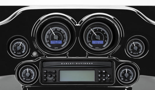 Dakota Digital MVX-8200-KG-C MVX-8K Analog/Digital Plug-In Instrumentation Two-Gauge Kit - Black/Gray Background - Chrome Bezel