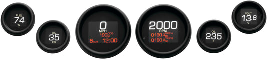 Dakota Digital MLX-8604-K MLX Series 6 Gauges Set - Black