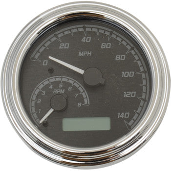 Dakota Digital MVX-2004-KG-C MVX Series Fatbob Analog/Digital Gauge System - Black/Gray Chrome