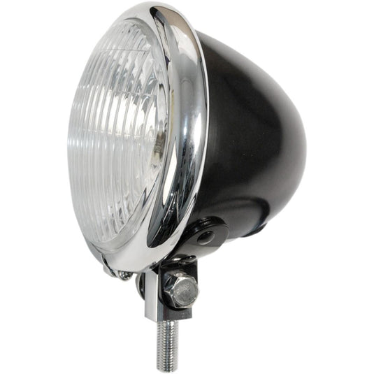 Emgo 66-84121BC 4-1/2in. Bates Style Spotlamp - Black with Chrome Bezel