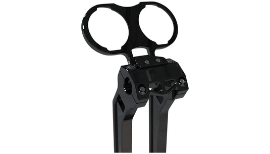 La Choppers LA-7397-02B Gauge Mount - Dual - Black Anodized