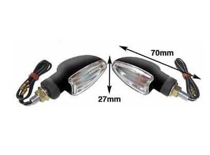 Emgo 61-83741 Deco RoadHawk II Signal Lights - Black Housing/Amber Lens
