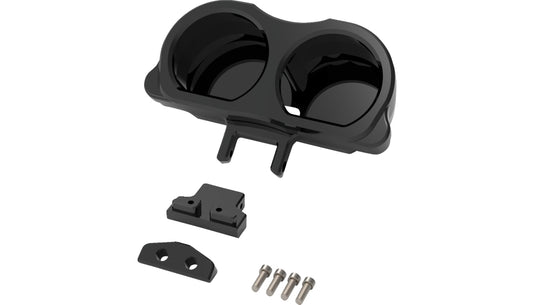 La Choppers LA-7397-03B Gauge Mount - Dual - Black