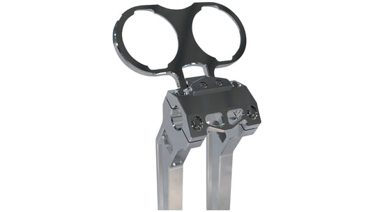 La Choppers LA-7397-02R Gauge Mount - Dual - Raw Aluminum