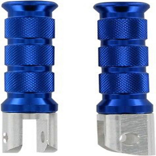 Emgo 50-11213A Slash-Cut Style Footpegs - Rider - Blue