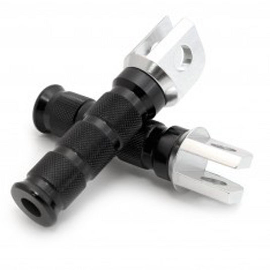 Emgo 50-11235A Slash-Cut Style Footpegs - Rider - Black