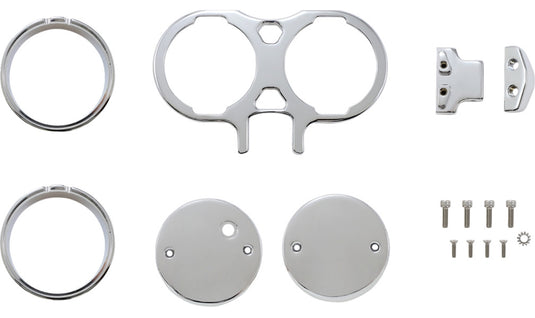 La Choppers LA-7397-02C Dual Gauge Mount For Performance Riser