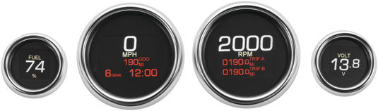 Dakota Digital MLX-8496 MLX Series 4 Gauges Set - Chrome
