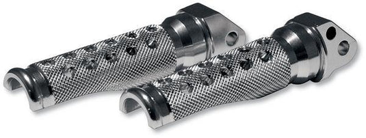 Emgo 50-11321A Slash-Cut Style Footpegs - Passenger - Silver
