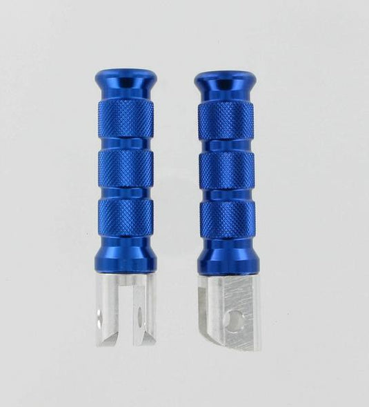 Emgo 50-11213 Round Style Footpegs - Rider - Blue