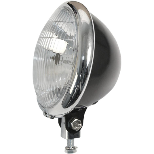 Emgo 66-84151BCSD 5-3/4in. Bates Style Headlight - Black with Chrome Bezel
