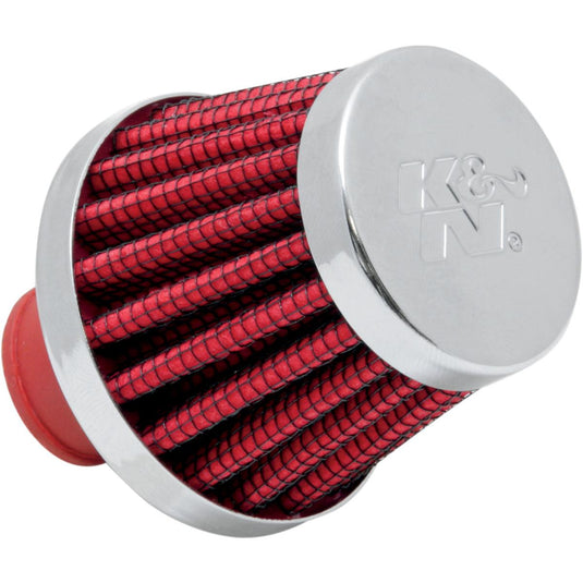 K&N Engineering 62-1600RD Rubber Base Crankcase Vent Filter - 3/8in. Flange - Red
