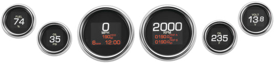 Dakota Digital MLX-8604 MLX Series 6 Gauges Set - Chrome