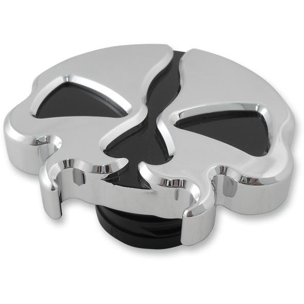 Drag Specialties 0703-0787 Split Skull Gas Cap - Non-Vented - Chrome