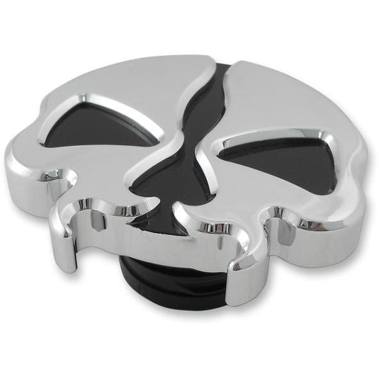 Drag Specialties 0703-0787 Split Skull Gas Cap - Non-Vented - Chrome