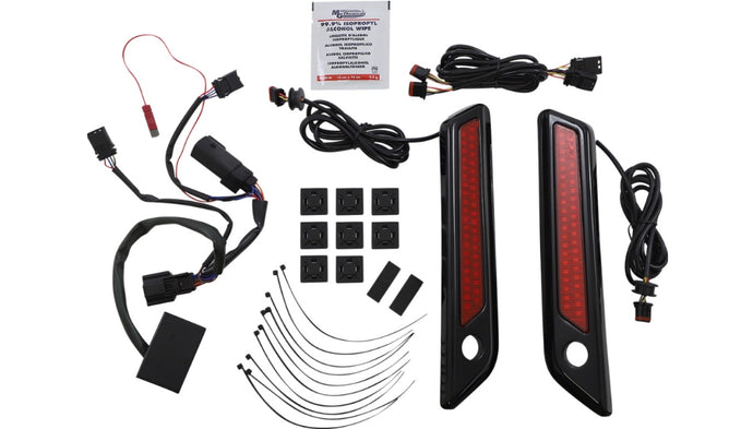 Custom Dynamics CD-SBL-DC-RB Saddlebag Hinge Covers with Dual-Colored LED Light - Red/Black