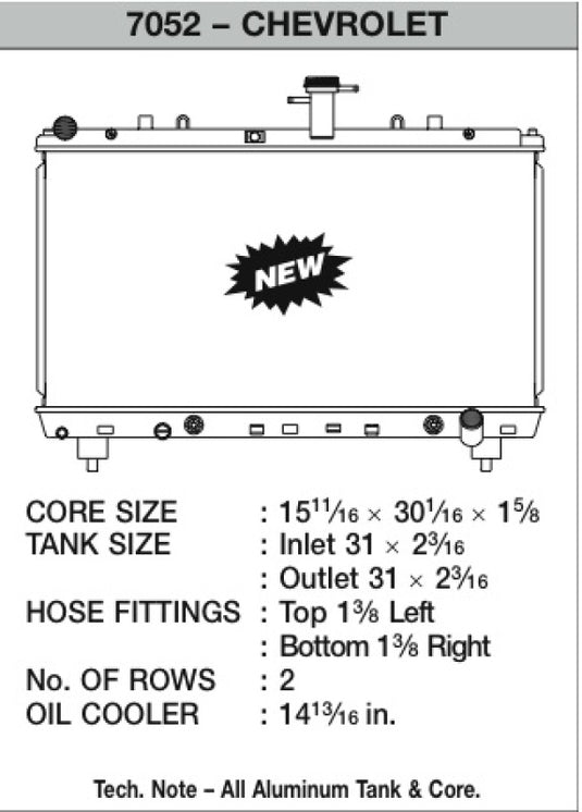 Csf 7052 CSF Radiators - Aluminum