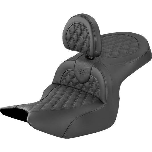 Saddlemen H18-07A-182BR RoadSofa LS Seat with Driver Backrest - Black