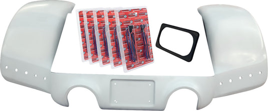 Paul Yaffe Originals FPSFK-N-DO-5TB-B Pro Street Trike Rear Fender Kit with Black License Frame, Dual Exhaust Outlets