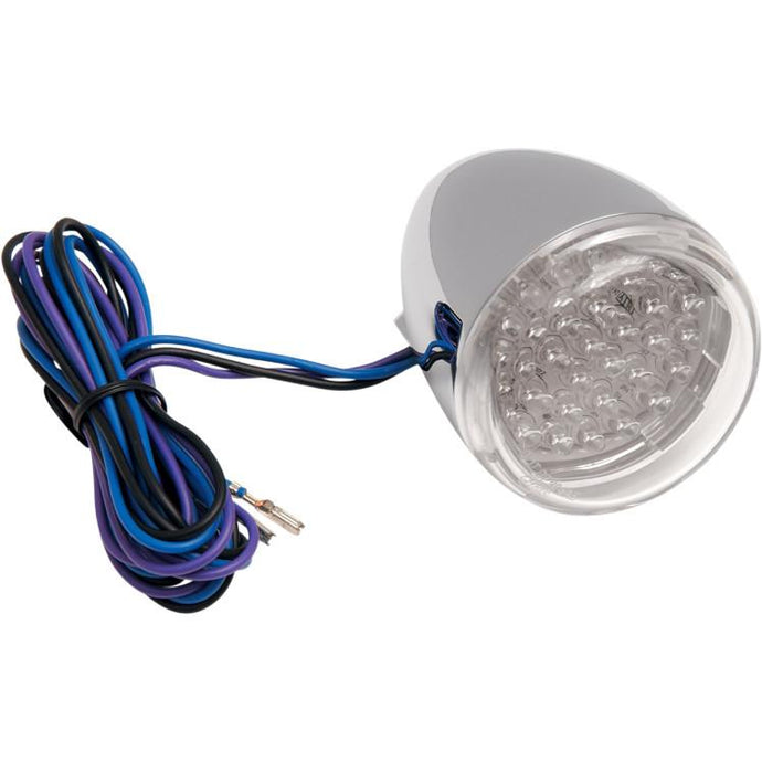 Chris Products 8501C-LED-R Rear Custom Signal Light Assembly - Chrome with Clear lens, Red LED - Hollow stem mount