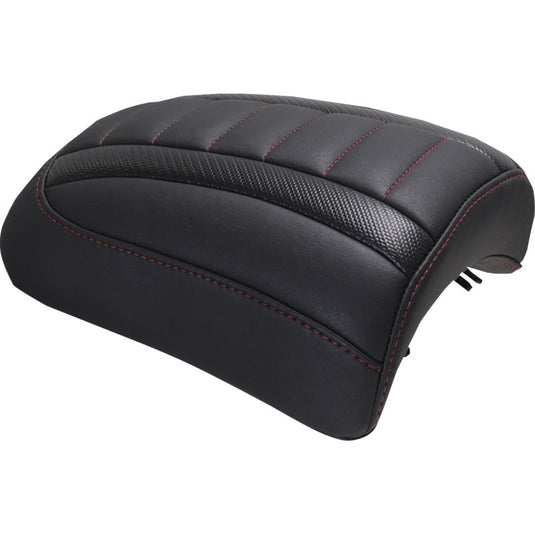 Mustang 88610DC Deluxe Carbon Fiber Padded Passenger Seat Cowl - Black/Dark Cherry Stitching