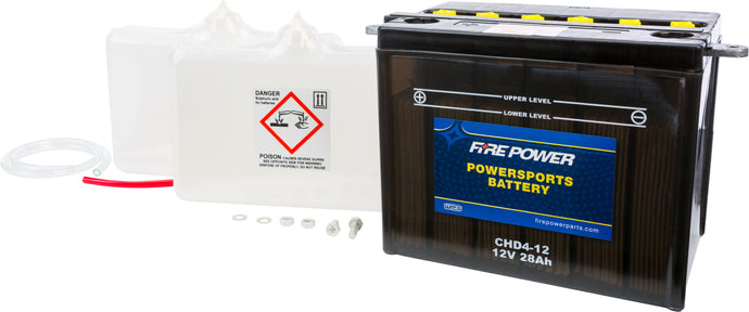 Fire Power CHD4-12 Conventional 12V Standard Battery with Acid Pack