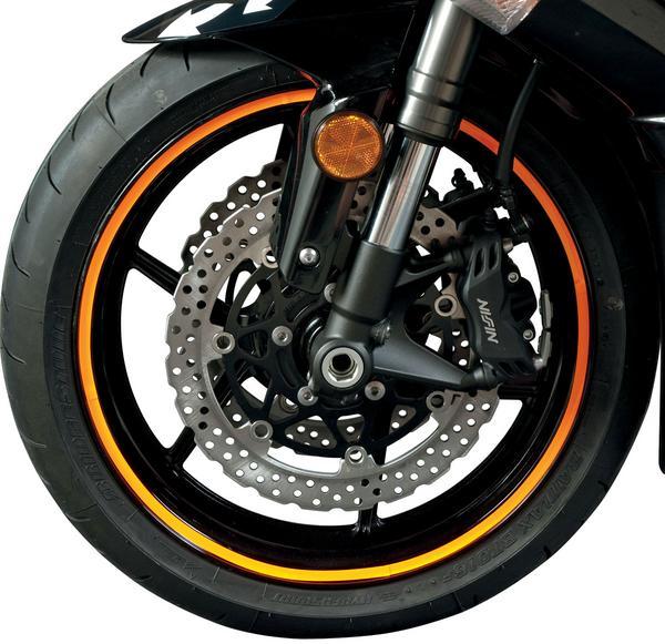 Flu Designs Inc. 60607 Sport Bike Wheel Trim Decal Kit - Flourescent Orange