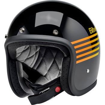 Biltwell Inc. Bonanza Solid Helmet (X-Small, Gloss Black/Orange/Yellow)