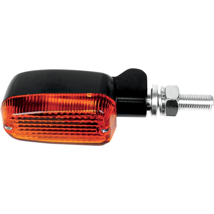 K&S Technologies 25-8300BK Black Satin Aluminum Marker Lights - Oblong with Amber Lens - Single Filament