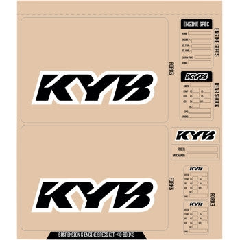 Dcor 40-80-143 Suspension KYB Decal Kit - Black