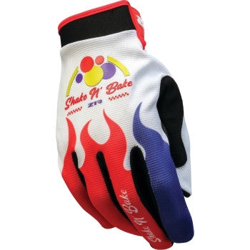Z1r Shake N' Bake Moto Gloves (Medium, Red/White/Black)