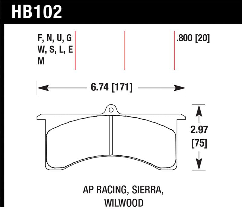 Load image into Gallery viewer, Hawk Performance HB102W.800 HAWK DTC-30 Brake Pad Sets
