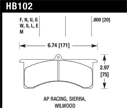 Hawk Performance HB102W.800 HAWK DTC-30 Brake Pad Sets
