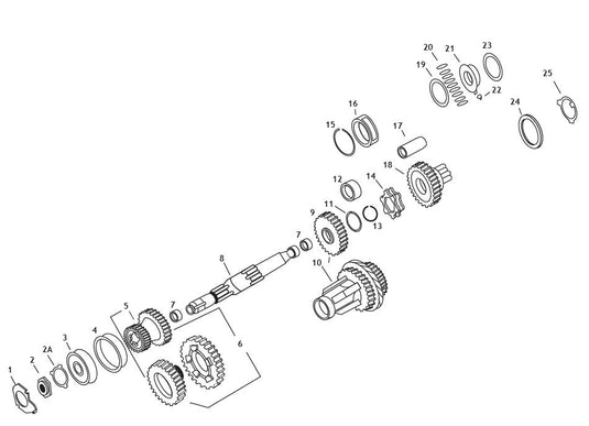 Andrews 208650 Mainshaft for 4-Speed Big Twin - 11.985in. Long (8)