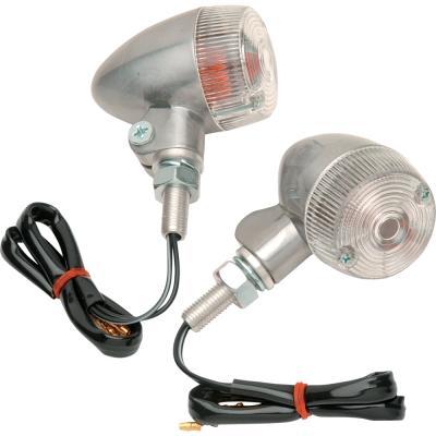 K&S Technologies 25-8331 Polished Aluminum Marker Lights - Round #2 with Clear Lens - Single Filament
