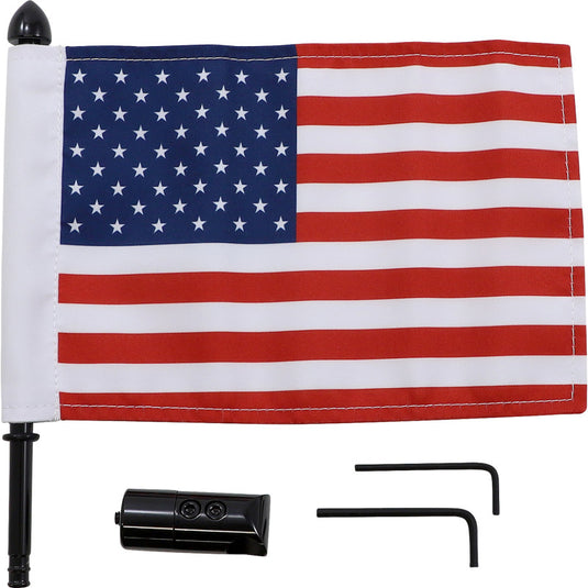 Pro Pad BRFM-RDHB58 Extended-Style Luggage Rack Flag Mount with Flag - 5/8in. Round Bar - 6in. x 9in. flag