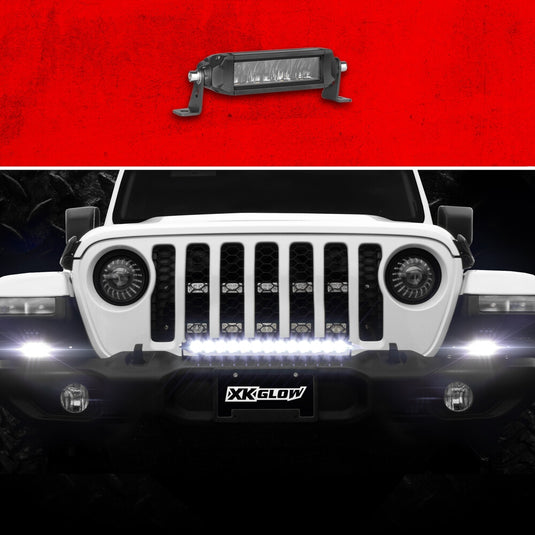 Xk Glow XK064006-D 6in. Driving Pattern Light Bar High Beam without Harness