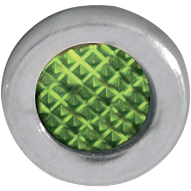 Drag Specialties 2212-0110 Snap-In Indicator Light - Green Indicator - Stainless Bezel