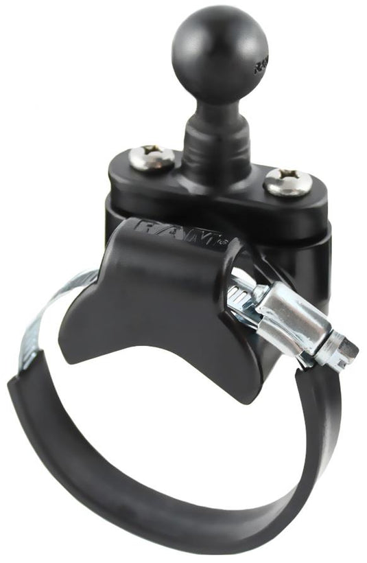 Ram Mounts RAM-B-231Z-2NUBU RAM Rail Base with ATV/UTV Strap & 1in. Ball for Rails 1.57in. to 3.15in. in Diameter