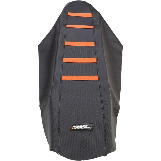 Moose Racing KTM12507-336RT Ribbed Seat Cover - Black/Orange Ribbed