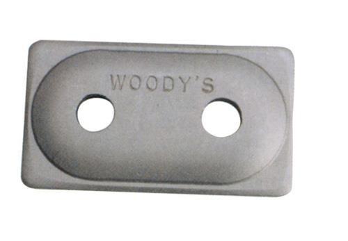 Woodys ADA2-3775-B Angled Double Digger Aluminum Backing Plates - 5/16in. - Natural (48pk.)