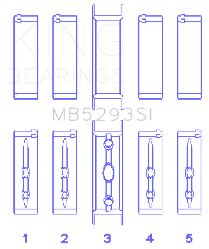Load image into Gallery viewer, King Engine Bearings MB5293SI KING Main Bearings
