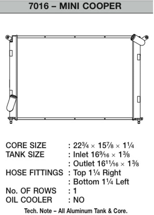 Csf 7016 CSF Radiators - Aluminum