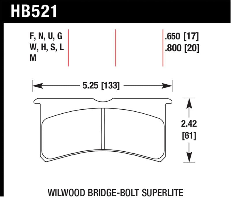 Load image into Gallery viewer, Hawk Performance HB521U.650 HAWK DTC-70 Brake Pad Sets
