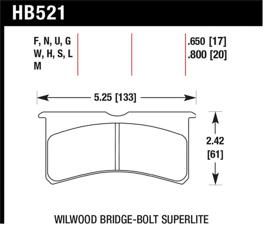 Hawk Performance HB521U.650 HAWK DTC-70 Brake Pad Sets