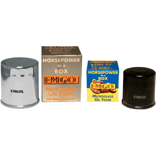 Emgo 10-55672 Micro-Glass Oil Filter - Chrome