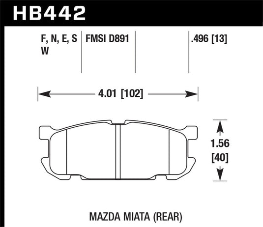 Hawk Performance HB442G.496 HAWK DTC-60 Brake Pad Sets