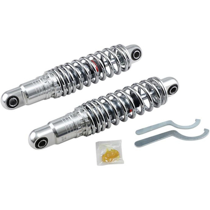 Drag Specialties 1310-1671 Premium Ride-Height Heavy Duty Adjustable Shocks - 12in. - Chrome