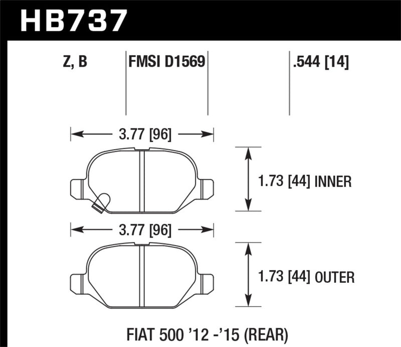 Load image into Gallery viewer, Hawk Performance HB737B.544 HAWK HPS 5.0 Brake Pad Sets
