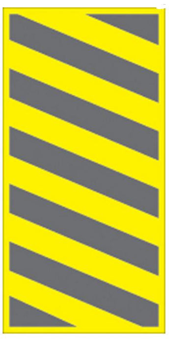 Voss 459 BCL YR 6x12in. Trail Sign - Left Hazard (Yellow)